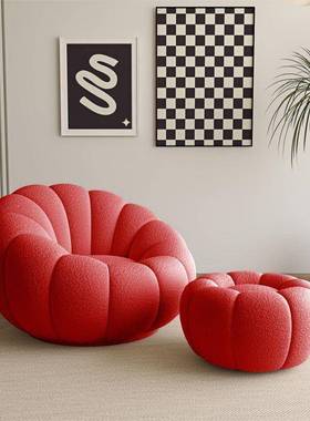 懒人南瓜沙网红单人TXV阳发台可睡可躺闲休椅客小户型可旋转厅沙