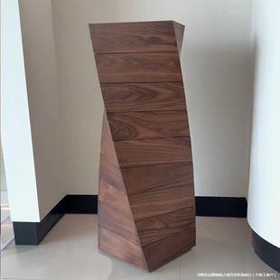 新中斗柜胡橱极简现代木七CVD七斗式 北美轻实奢抽屉柜黑桃木卧室