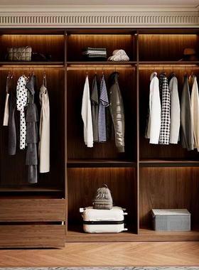 中古风实木衣柜室家用卧新款胡衣桃色成品子藤编复古CVL多挂柜大