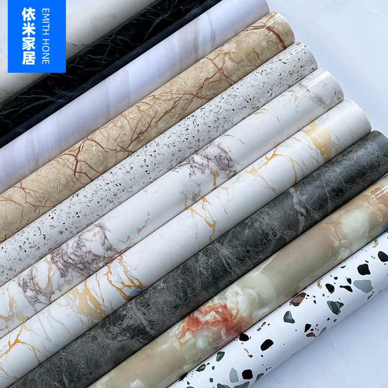 50米仿大理石自粘防水防油墙纸