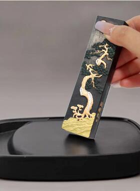 牌墨墨条IIW锭一两纯二两曹素功敏墨楠士纯松烟桐油烟块书法专用