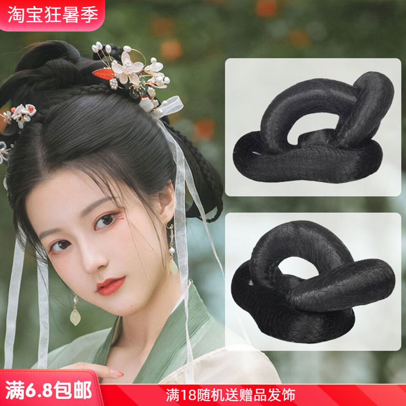 速发古风汉服儿童发髻襦裙日常百发舞表台演摄影棚假搭盘发古装造