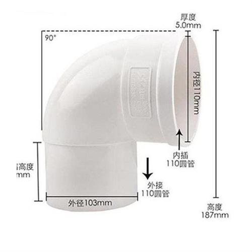 速发联塑排vc排水管PVC内外插弯头直接5p751101600水管配件束口配