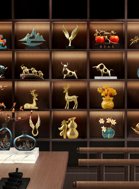速发轻奢豪华高端家气酒柜客饰品摆件高档装厅餐边电视玻璃柜新房