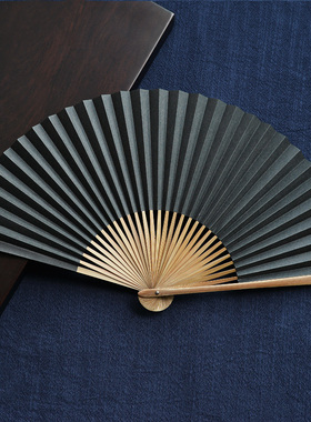 速发中国风素色纸质双面折扇空白可作纸半熟0方8寸白面画扇可男士