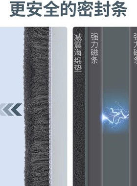 速发条防吸密封隔音自粘防风门条门框衣柜门窗磁撞推拉门尘贴防缝