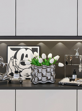 速发轻奢门档熊玄关收纳摆件客厅口户进高入餐柜家居装饰品