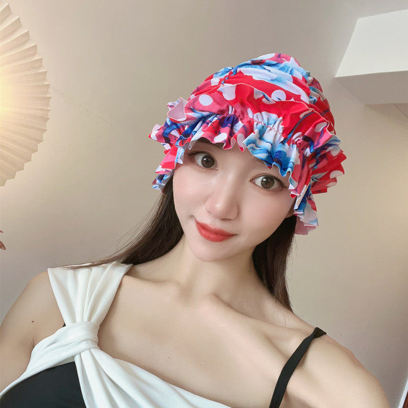 速发新美颜泳帽长短发布料舒适不勒头时尚护耳防晒温泉游泳帽显脸