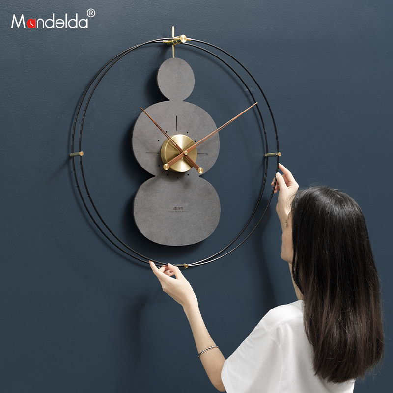速发Ma大elda免客孔极简高级感钟表挂钟打厅装饰画高端d气创意时