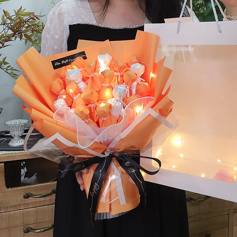 速发棒棒糖花束成品生日礼物真知棒送女生女友闺蜜小孩零食妇女节