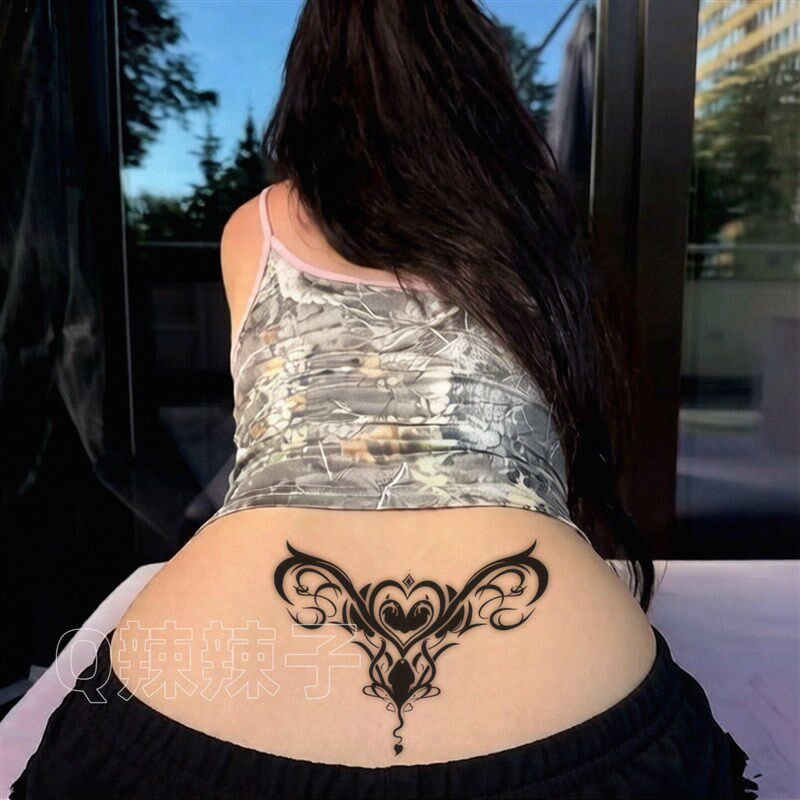 速发腹部性感魅魔草本纹身贴后腰辣妹纯欲防水防搓不反光中出