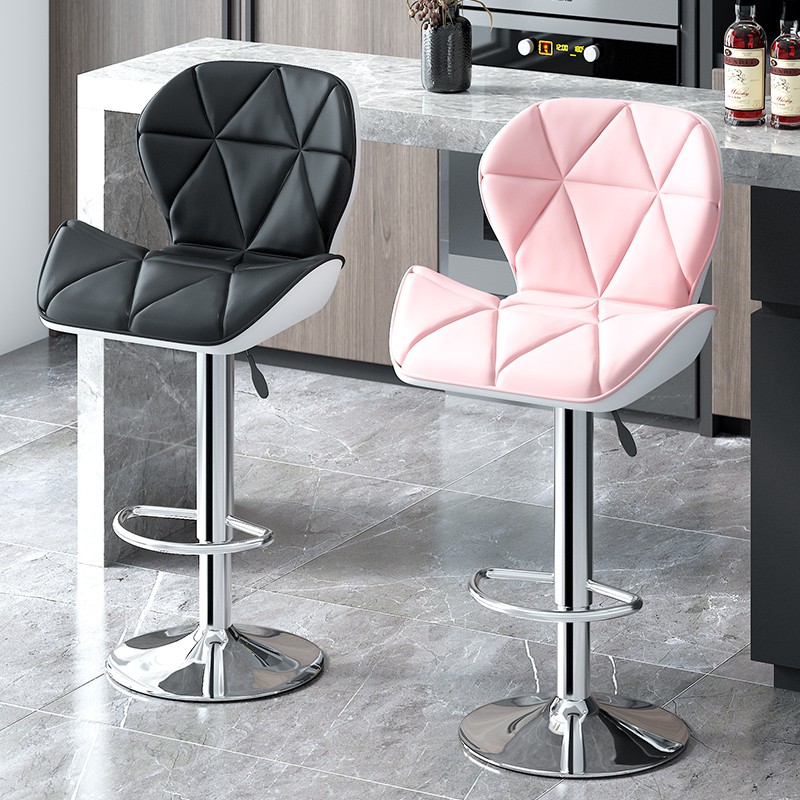 速发电简椅脑约家用凳升降旋转椅子办公学背前台带轮凳子靠生书房