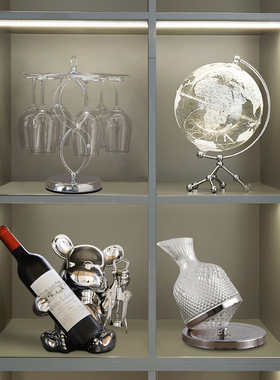 速发饰红酒架酒柜装熊品摆简轻奢高档客厅家居餐边电视柜件约