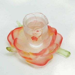 琉璃杯十二花神桃花紫薇茶杯主人杯托杯垫功V夫茶具品茗杯