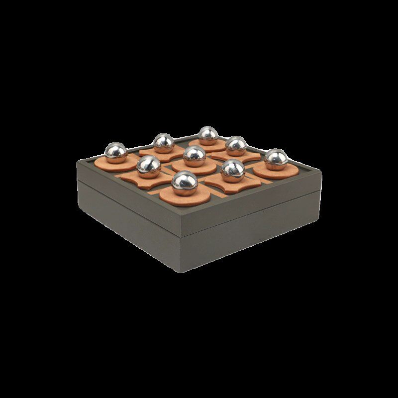 创意复古皮革XO棋盘摆件几何样板间家居客厅电R视柜九宫格棋盘软