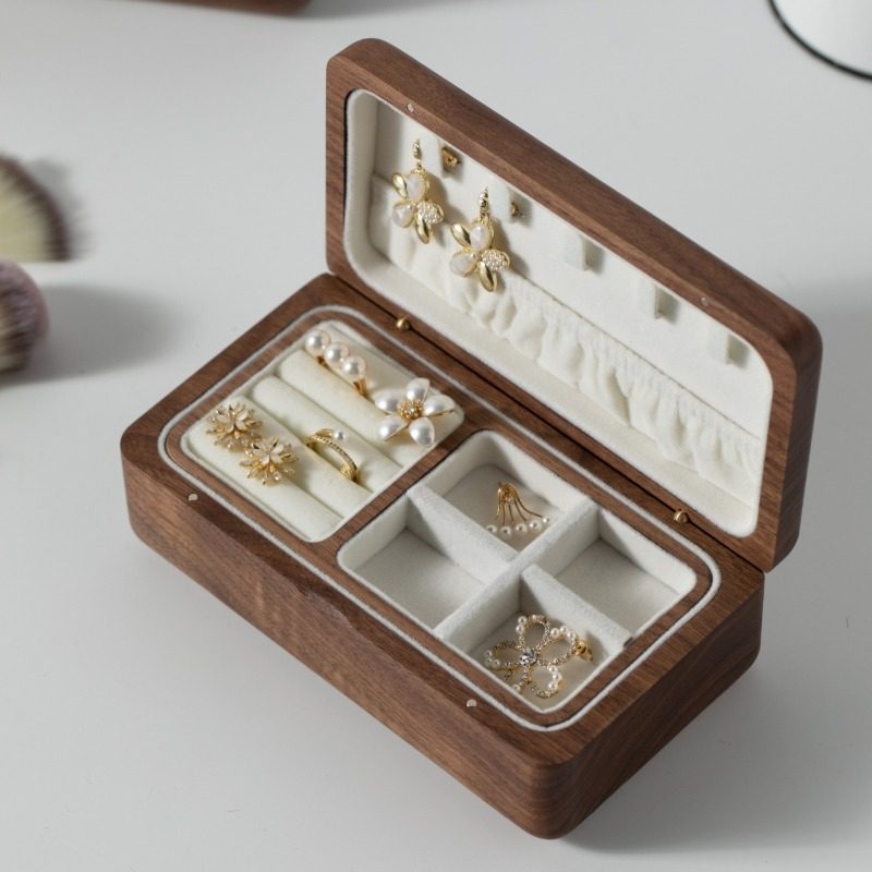 实木首饰盒双层三金首饰收纳盒高档精致复古木质可携式珠.宝项链,收纳整理,首饰盒,淘宝优惠券,粉丝福利购,淘宝优惠卷