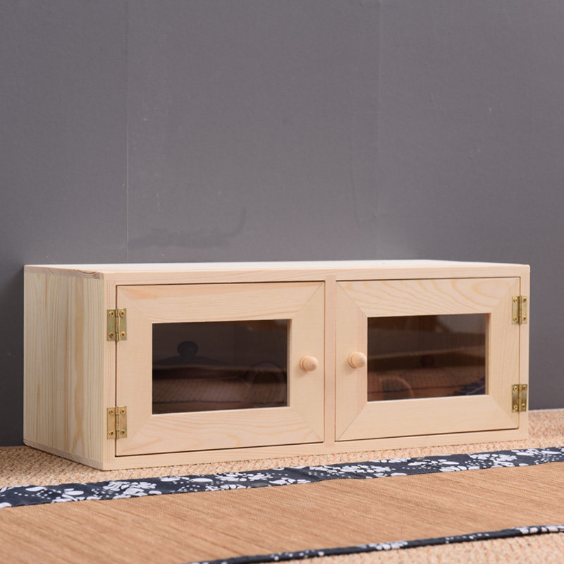 实木办公室收纳盒玻璃p防尘储物柜桌面护肤化妆品整理盒置物架开,收纳整理,桌面收纳盒,淘宝优惠券,粉丝福利购,淘宝优惠卷