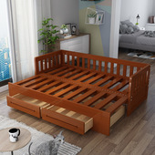 实木沙发床多功能可k折叠推拉单人1.2双人1.5米小户型客厅坐卧两