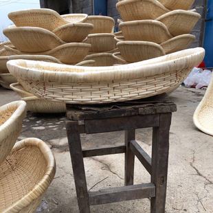 笸箩竹编柳编簸箕馒头筐板栗炒货食品卤菜现捞箩筐元Z宝筐收纳筐