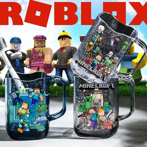我的世界Roblox水杯男孩儿童漱口杯卡通宝宝刷牙杯学生专用高颜值