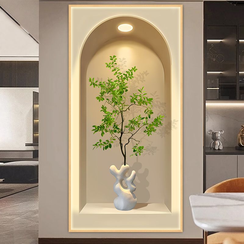 玄关中式可定制自粘背景墙壁画