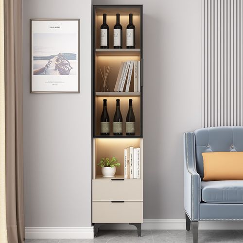 速发家用多功能收纳客厅柜边实木转角置物柜角约墙简柜书柜置物架