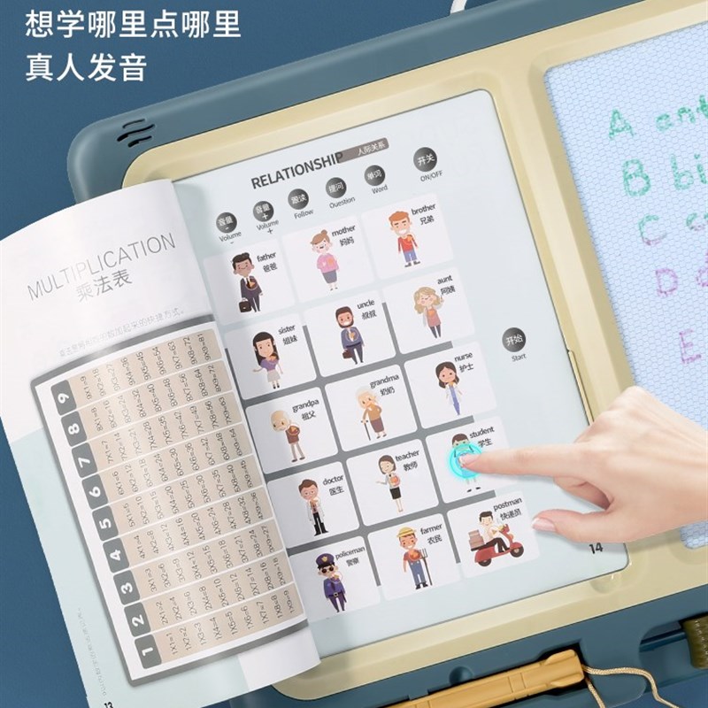 速发厂家儿童画画板磁性写字板宝宝超大号有声点读彩色幼儿家用涂