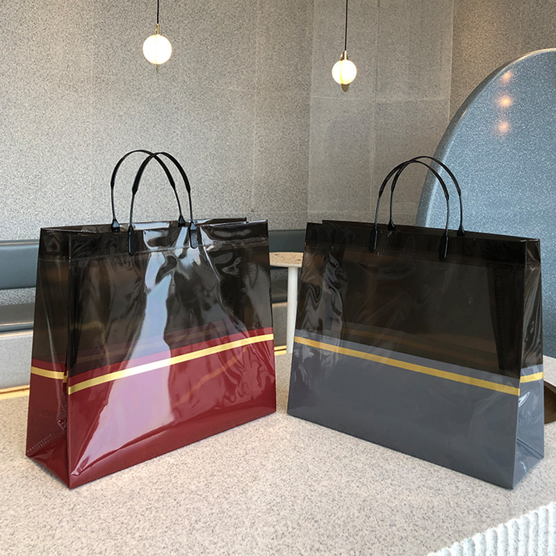 速发手明服礼店透提胶袋礼物塑料包装袋pvc装品袋子好看方便拎袋