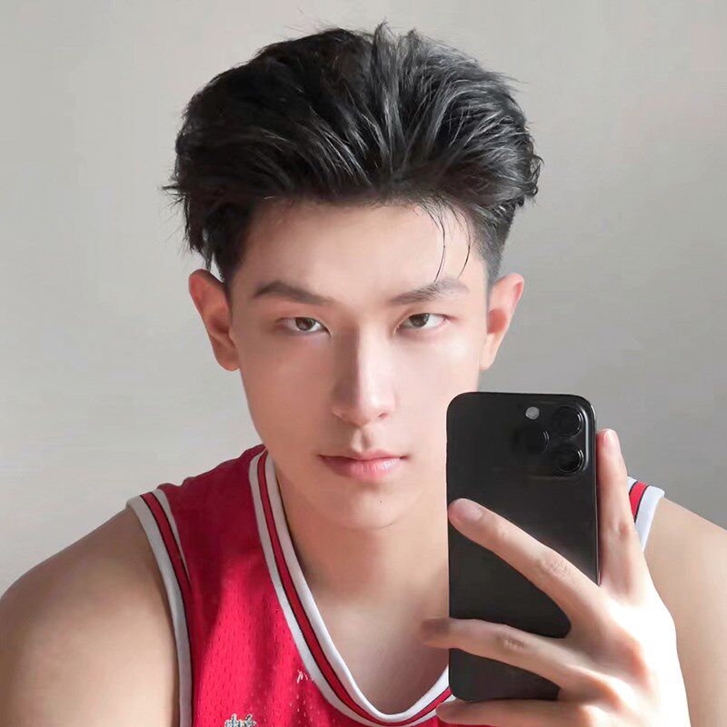 现货速发大背头假发男短直发后翻式男式时尚短发成熟男士人发全头