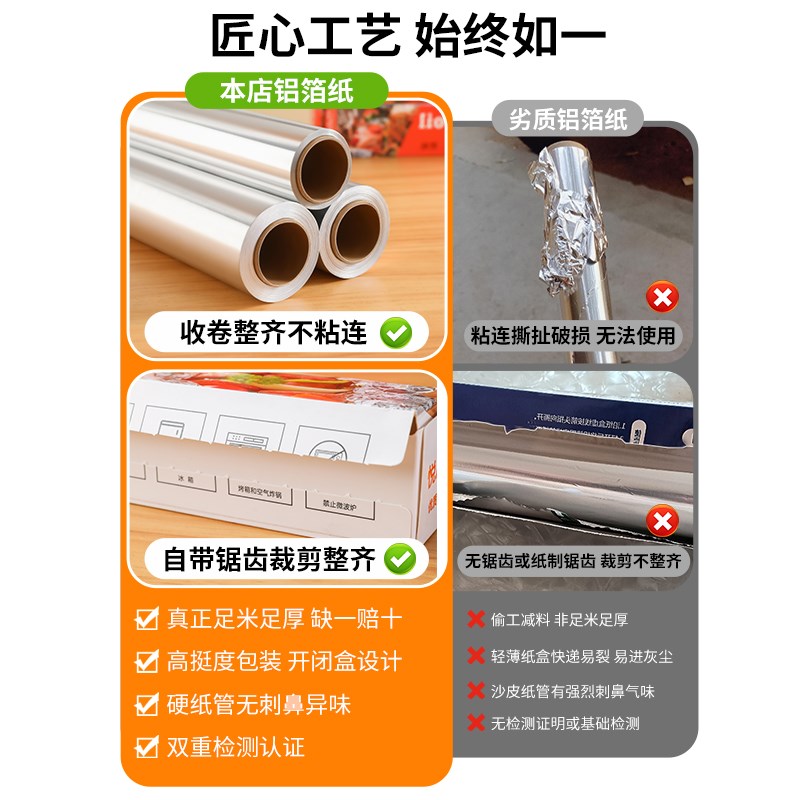锡纸烤箱家用空气炸锅烘烤用的锡箔纸级铝箔烧烤烘培油纸