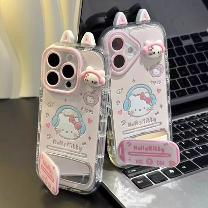 适用OPPOA6pro/活力版手机壳A97镜面支架A6GT新款93s全包镜头A2可爱A55高级感A52凯蒂猫3X活力版1卡通36女pro