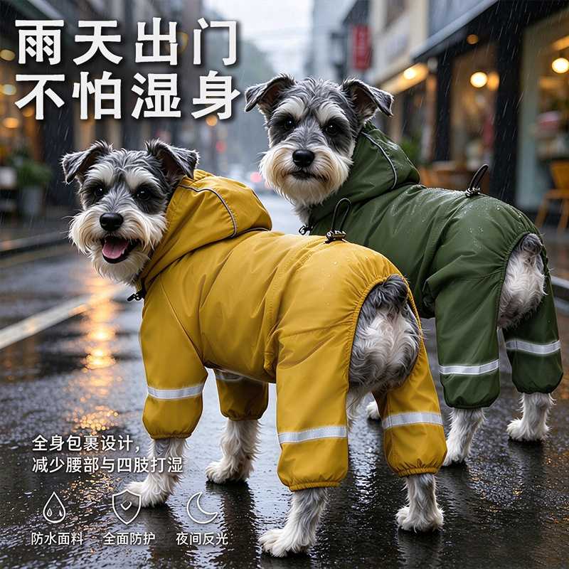 狗狗连帽冲锋雨衣服装保暖秋冬户外防脏宠物中小型犬衣服工厂直销