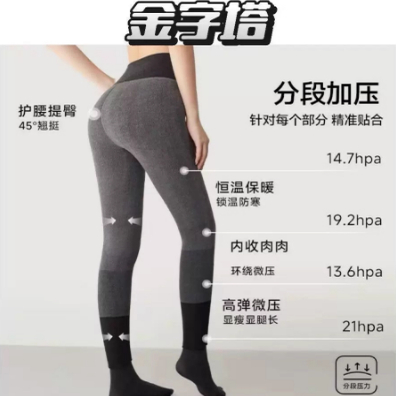 【米粒&艾玛娇】【保ming款金字塔】加减纱分段压力棉竖条踩脚裤