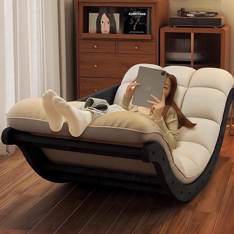 懒人沙发椅设计师多功能休闲椅摇摇椅成人躺椅Q黑胡桃单人月亮摇,住宅家具,摇椅,淘宝优惠券,粉丝福利购,淘宝优惠卷