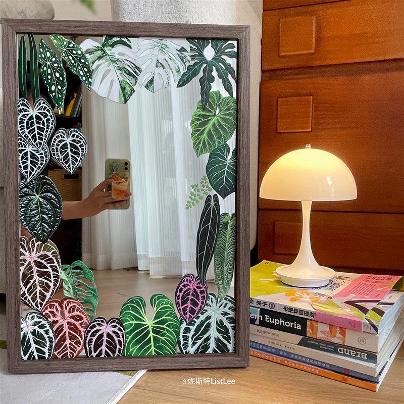 热带雨林  热植l镜面画 实木框玻璃镜子客厅现代装饰画艺术化妆,家居饰品,镜面画,淘宝优惠券,粉丝福利购,淘宝优惠卷
