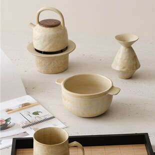 文说Wabi-Sabi风格暖茶炉覆古陶瓷底座日式茶炉烹饪.炉家暖茶炉