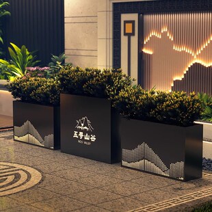 户外花箱灯光组合l太阳能花坛广场商铺室外花池摆隔断绿植围栏花