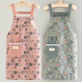 新款 帆布背带围裙透气围腰防污耐磨家用厨房做饭防污上班工作服女