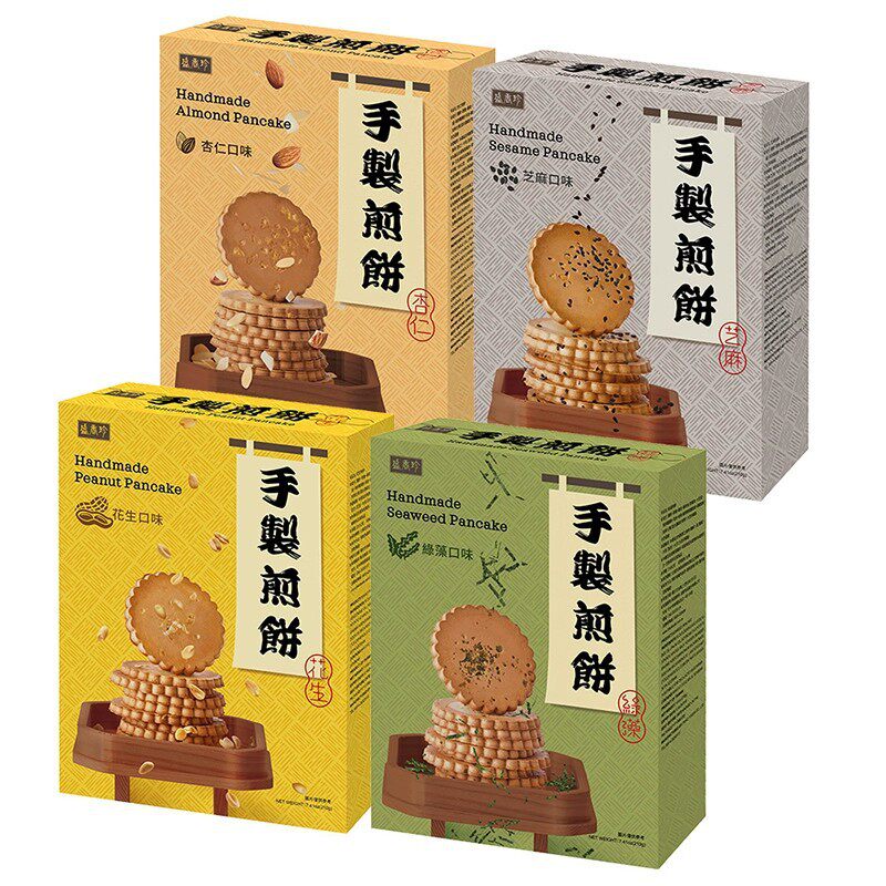 台湾进口盛香珍煎饼210g芝麻饼干杂粮花生中式传统糕点早餐零食