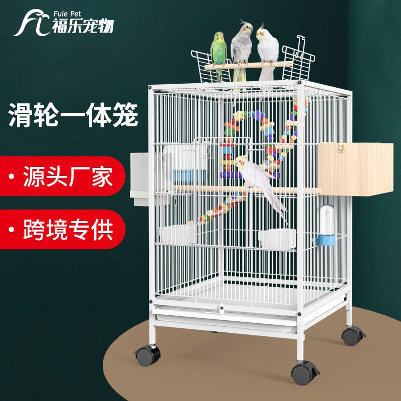 鹦鹉玄凤鸟笼带喂鸟器鸟窝繁殖箱用品玩具草窝观赏别墅大号鸟笼