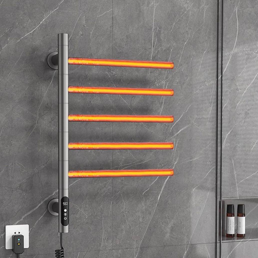 30不锈生钢卫间电热免打孔置物架智4能防水WFK浴巾架控温烘干毛巾