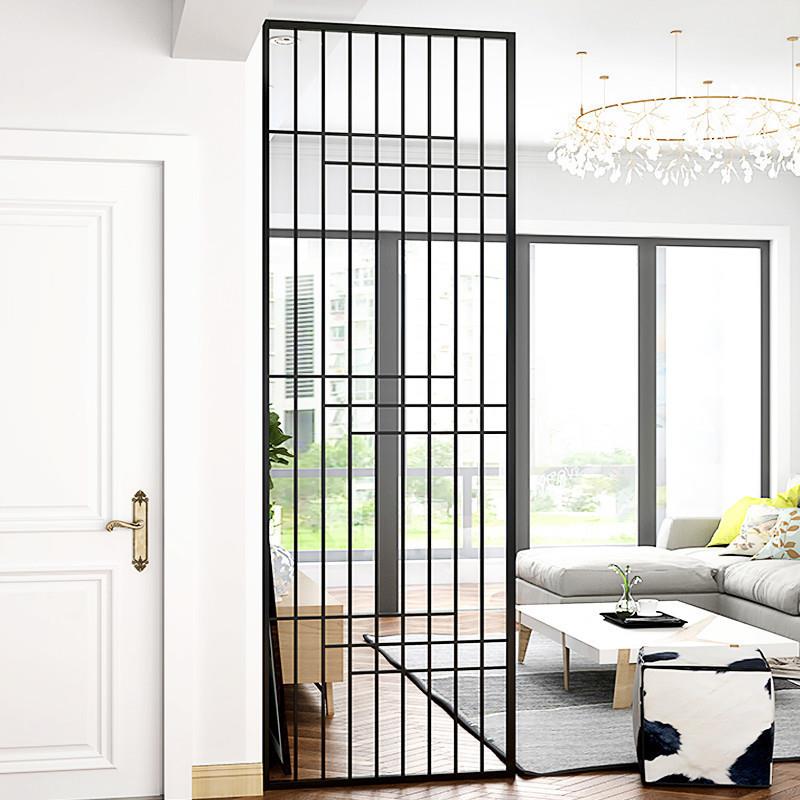 现代民简约铁艺落风地屏户型小客厅隔断屏风北欧轻奢宿酒店大堂装