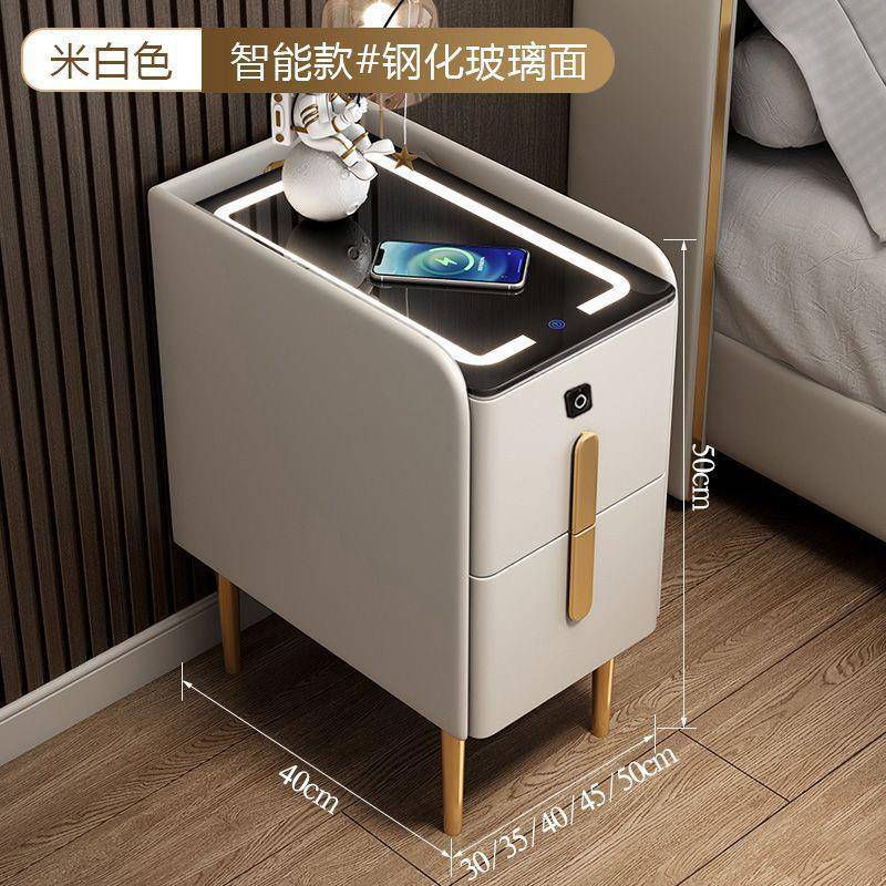 智能床头柜多窄边简卧约现代迷你出简易租房SCG室收纳轻奢功能小