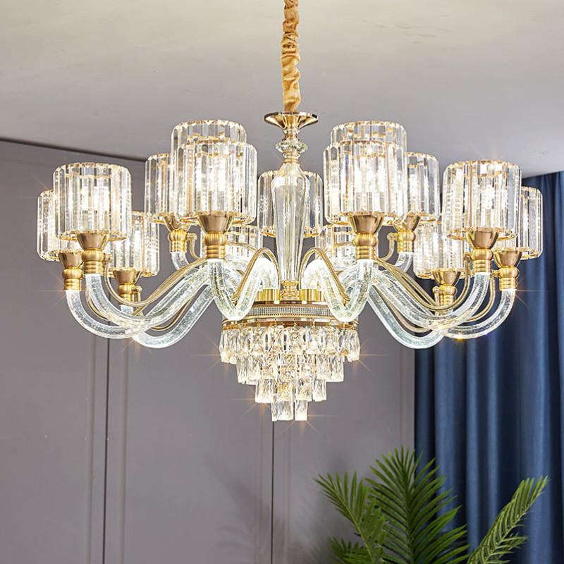 205新款欧式客厅吊灯灯水晶发光灯臂家用灯饰XY88662具厅创意卧室