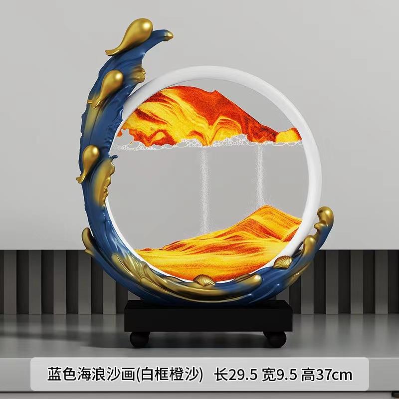 现代创意3D流沙画摆件沙漏解压玄关书房客厅酒柜电视柜家居装饰品