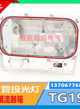 791824船用方形不锈钢投光灯TG19双灯管高压钠灯220V400W镇流器箱