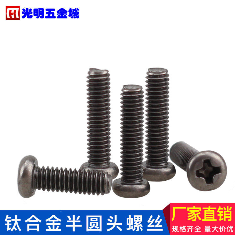 纯钛TA2 钛合金螺丝防腐螺钉半圆头十字槽圆机M1.4-M1.6-M2-M3-M4