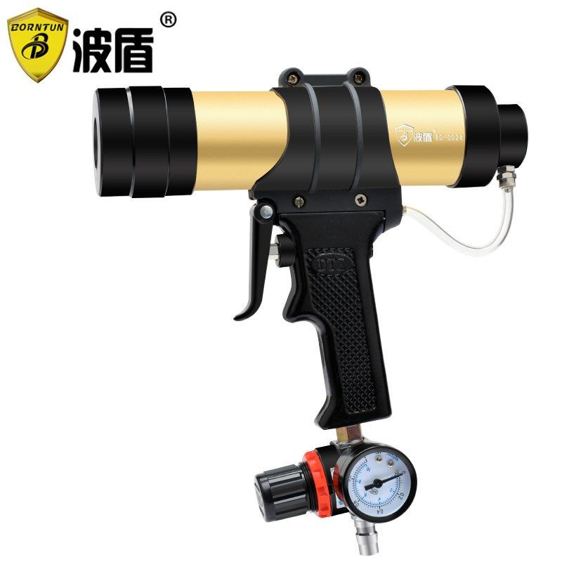 波盾 带调速气动玻璃胶枪 瓶装玻璃胶气动打胶枪 压胶枪 BD-0024