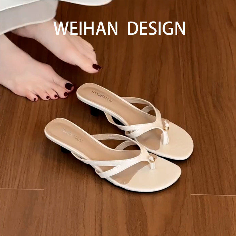 羊皮版！韩版简约夹趾交