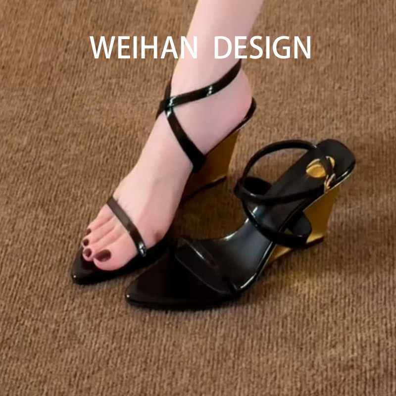 羊皮版!法式漆皮交叉绑